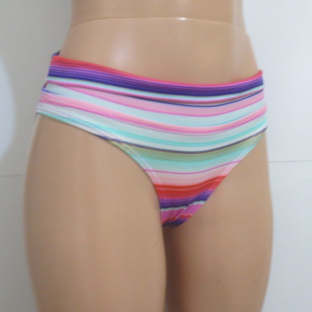 Victoria's Secret Swim Bikini Bottom Multicolor Striped XS
